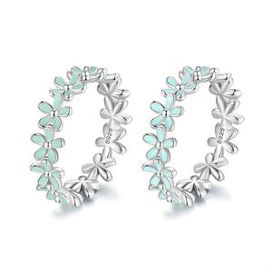 Anéis Delicados de Margarida em Prata Esterlina 925, Anéis de Flor Azul para Mulheres, Anéis de Compromisso Empilháveis, Joias Finas para Casamento e Noivado - Product Image 1