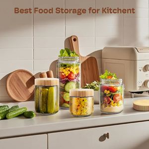 Simple Food Storage Stackable Sealed <b>Jar</b> Durable Lid Clear Round <b>Plastic</b> Pet Food Grain Packing <b>Jar</b> - Product Image 4