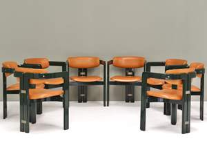 Runxi Modern <span class=keywords><strong>Pamplona</strong></span> Lounge Sillón Silla de comedor de Augusto Savini Cojín de cuero de tela tapizada Marco de madera maciza - Product Image 5