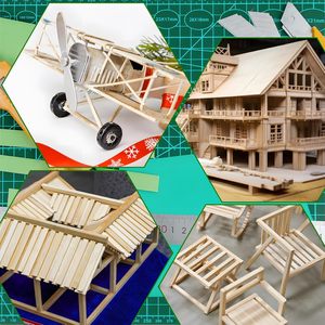 Palos de madera de <span class=keywords><strong>balsa</strong></span>, varillas de espiga de madera cuadradas, tiras para manualidades, palos de madera sin terminar para manualidades, arquitectura en miniatura - Product Image 4