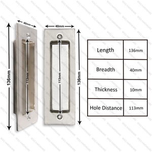 Gagang Pintu Tersembunyi, Gagang Pintu Geser, Gagang Pintu Lemari, Gagang Pintu Rata, Gagang Pintu Persegi Panjang, Paduan Seng, Lemari Kamar Tidur - Product Image 6