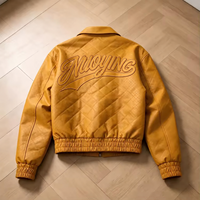 Jaket Bomber Pria Model Klasik Musim Dingin - Mantel - Gaya Pilot Vintage dengan Kerah Kulit PU Lepas Pasang Buatan Pabrik