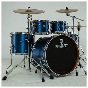 KINGZBEAT-Juego de batería acústica de color azul profundo con carcasa de madera de álamo envuelto en PVC para bateristas con cabezales <span class=keywords><strong>REMO</strong></span> UC - Product Image 5