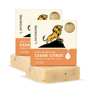 Jabón natural limpiador, exfoliante, hidratante y blanqueador para hombres con aroma a cítricos y romero. - Product Image 4