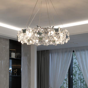 Lustre à anneau décoratif Lumières Pendentif Lumière Salon Plafonnier rond en cristal - Product Image 2