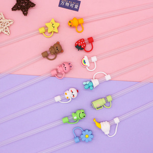 ฝาครอบหลอดดูดน้ำลายดอกไม้ จุกปิดหลอดดูดน้ำ แก้วไอศกรีม ขนาด 10 มม. ขายตรงจากโรงงาน หลอดดูดน้ำพร้อมจี้ซิลิโคน ฝาครอบหลอด - Product Image 5