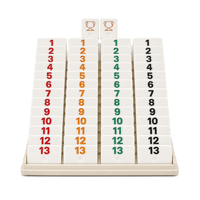 Jeu de tuiles numérotées en mélamine OEM ODM avec logo personnalisé, 106 tuiles, support inclus, pour le plaisir familial, 2 à 4 joueurs, soirée de jeux, vente en gros