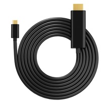 Cable Convertidor USB 3.1 Tipo C a 4K Ultra HD de Alta Velocidad de 2M, con Cubierta de PVC y Blindaje Trenzado, para Cámara, TV y Computadora