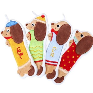 Lindas Toallas de Mano con Diseño de Dachshund de Dibujos Animados, 40x15cm, de Felpa Coral, para Cocina y Baño, con Ganchos - Product Image 4