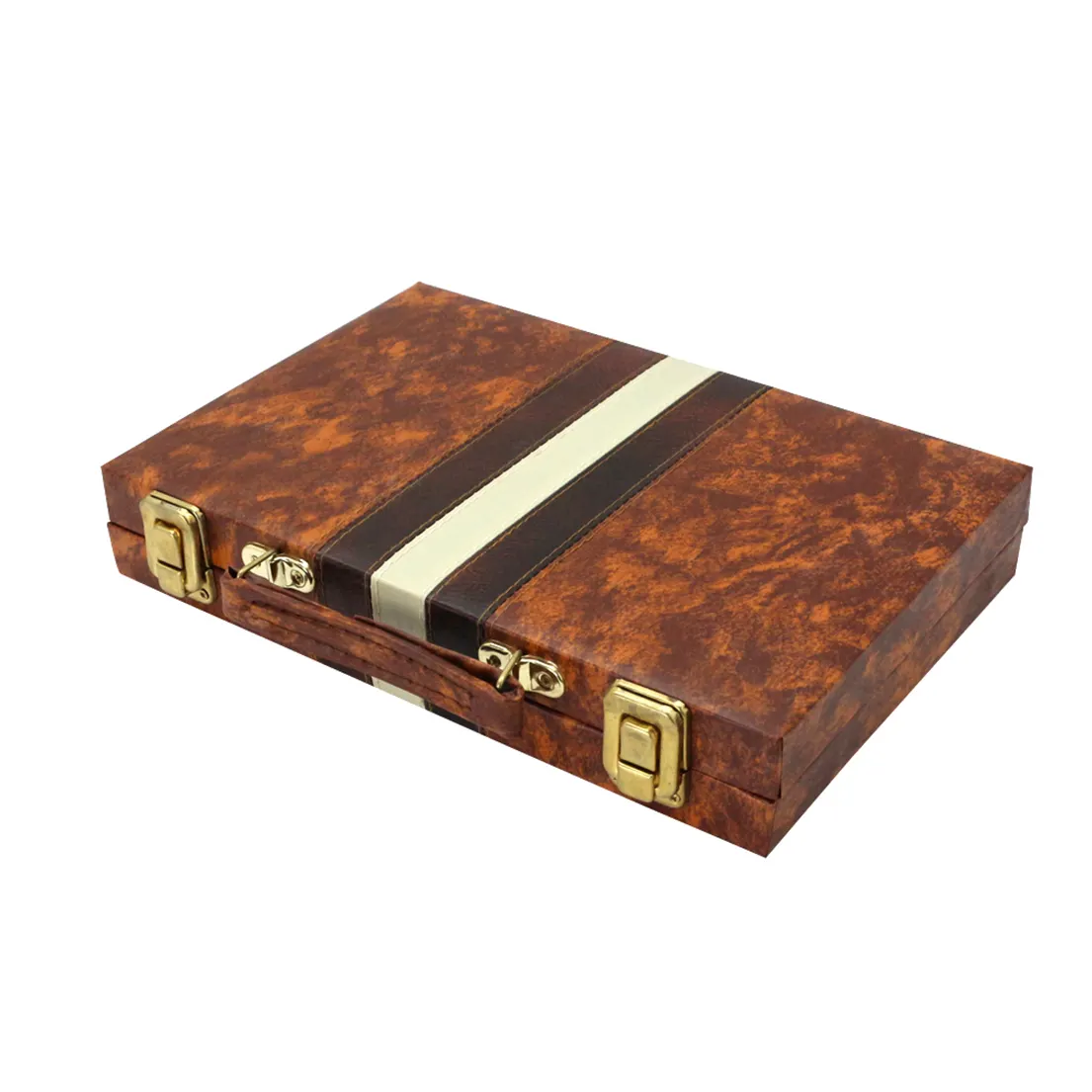 Set Backgammon klasik casing kulit Premium untuk 2 pemain permainan papan catur perjalanan portabel