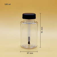 Personnalisé 20ml 50ml 60ml 100ml 100cc Bouteille en plastique PET vide à large ouverture 100cc avec bouchon à brosse pour colle