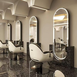 Muebles de Estilo Moderno <span class=keywords><strong>para</strong></span> Barbería, Peluquería, Baño, Belleza, Hotel, Estación de Salón <span class=keywords><strong>con</strong></span> Espejo Redondo de Barbería - Product Image 4