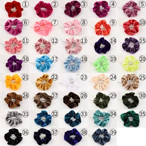 Groothandel Premium Fluweel Scrunchies Sets Elastische Haarbanden Fluwelen Haar Scrunchies Voor Vrouwen Haaraccessoires Haarband Stropdassen - Product Image 1