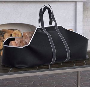 Free Sample Large Canvas <b>Log</b> Tote Bag Carrier Indoor Fireplace Firewood Totes <b>Holders</b>, Best for Carrying Wood - Product Image 3