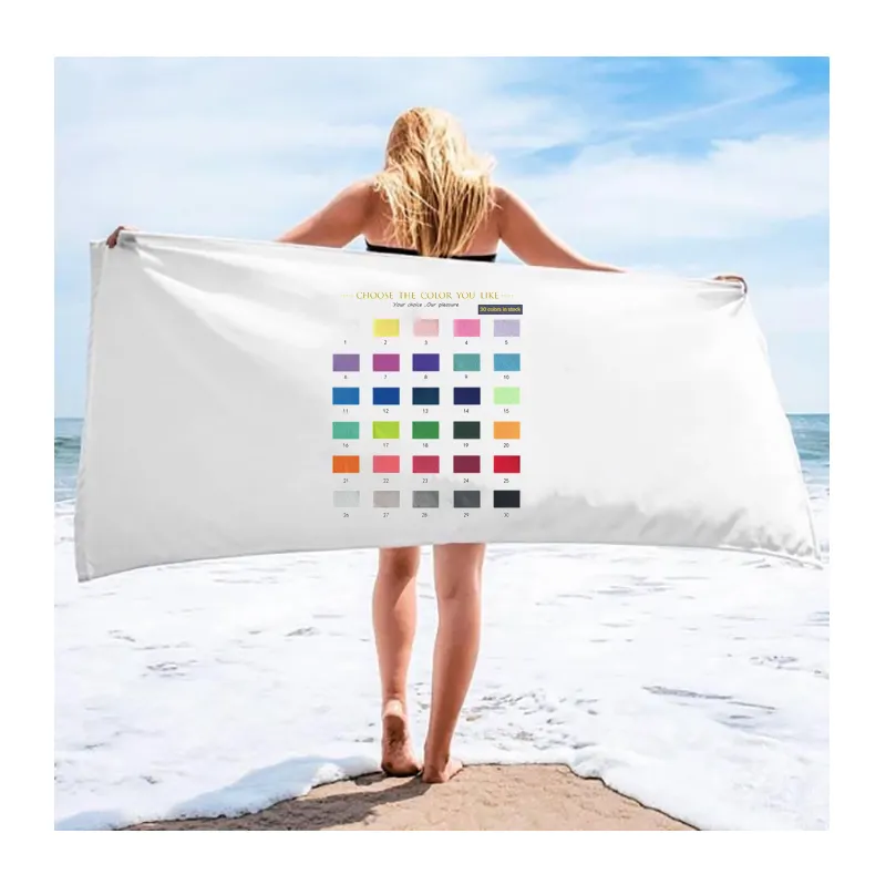 Vente en gros Serviette de plage en microfibre sans sable Serviette légère à séchage rapide pour le camping en plein air Sports de golf