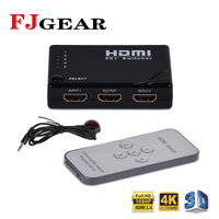 Conmutador HDMI Fjgear Compatible con 4K/5 Puertos/5 en 1 Salida/1080P/HD, con Venta Directa de Fábrica/con Control Remoto IR