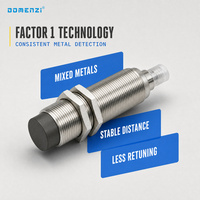 Capteur de proximité inductif Domenzi M30 30 mm sans montage encastré, détection entièrement métallique, PNP NO, IP67, pour équipement d'automatisation