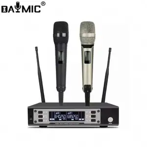 Aoshen classical 2 channel korea microphone wireless Vocal hand Mic for KTV stage wireless recording microphone