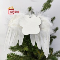 Ornements Ailes d'Ange en MDF pour Sublimation, Blancs pour Noël et la Saint-Valentin