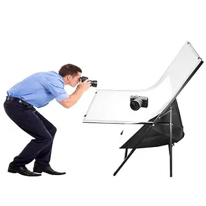 Produkt fotografie Aluminium legierung Rahmen tragbar verstellbar Studio Foto Licht Shooting Tisch Stuhl 60*100cm