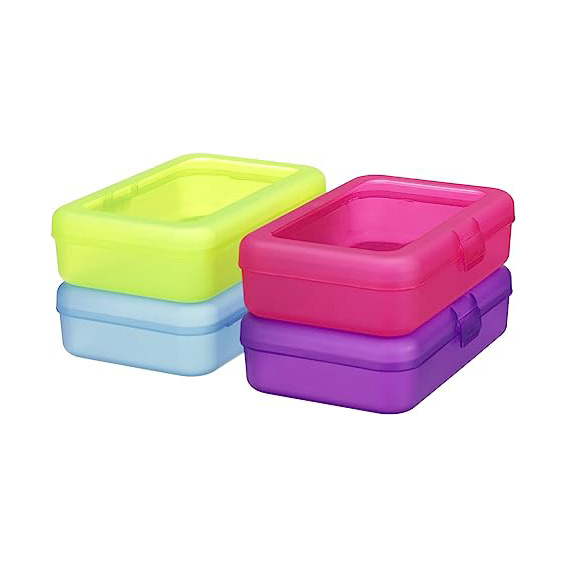 1 scatola per mate in plastica trasparente di grande capacà, impilabile, traslucida, trasparente, scatola per penne, scatola per organizer, fornure per ufficio domestico  15