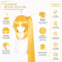 Perruque synthétique longue queue de cheval avec frange pour femme, idéale pour cosplay et costumes d'anime – Vente en gros, fournisseur direct d'usine