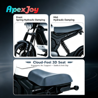Moto électrique ApexJoy Tromox M03Q 1200W avec phare à détection de lumière, jantes en magnésium, cinq couleurs, BMS intégré, prête à la vente