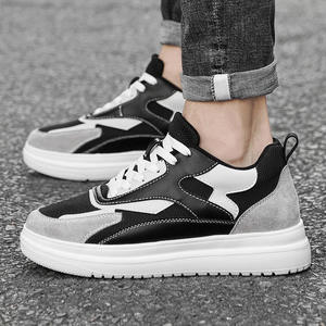 Nouvelle Collection Automne : Chaussures de Sport Blanches Rehaussantes 6CM, en Cuir de Vachette Double Couche et Maille, Style Loisirs et Mode - Product Image 3