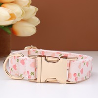 Collier pour chien à imprimé floral, polyester doux, boucle en alliage antirouille, réglable, pour la promenade quotidienne des chiens de petite, moyenne et grande taille