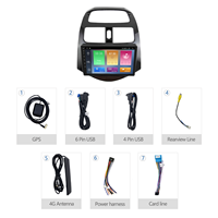 Meihua Accessoires d'intérieur de véhicule Kits de cadre audio pour autoradio Panneau de tableau de bord DVD pour CHEVROLET Spark/Beat/Daewoo Matiz 2014