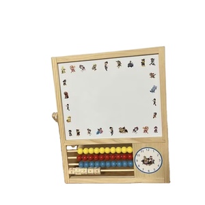 Tableau d'activités éducatif en bois double face réglable, tableau blanc et noir pour l'apprentissage précoce, couleur personnalisable, unisexe, pour enfants - Product Image 5