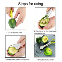 Avocadosnijder van roestvrij staal, 3-in-1 avocado-ontpitter, fruit- en groentegereedschap