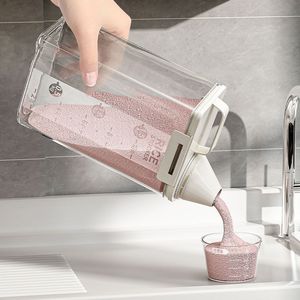 Laundry Powder Storage Box, Household Large Capacity Laundry Gel Jar, Drum Laundry Detergent Container, Desktop Transparent <strong>Stor</strong> - Product Image 3