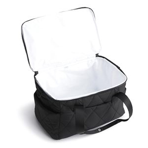 Bolsa térmica de nailon de gran capacidad para mujer, bolsa portátil con cremallera y patrón de letras suave y para uso en viajes - Product Image 2