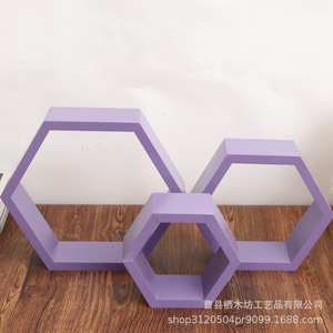 Purple Geometric <b>Wall</b> <b>Mounted</b> <b>Shelf</b> For Living Room Bedroom Storage Rack - Product Image 1