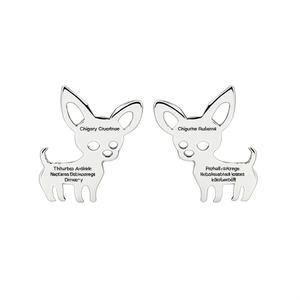 Pendientes de botón Chigary Civerthoe Chihuahua, forma de animal de metal, joyería unisex de aleación de zinc, negro y dorado - Product Image 1