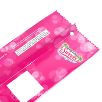 Sacs d'emballage personnalisés pour bonbons, finition brillante, sacs scellés au dos en aluminium avec trou rond pour l'emballage de bonbons gélifiés, sacs en Mylar