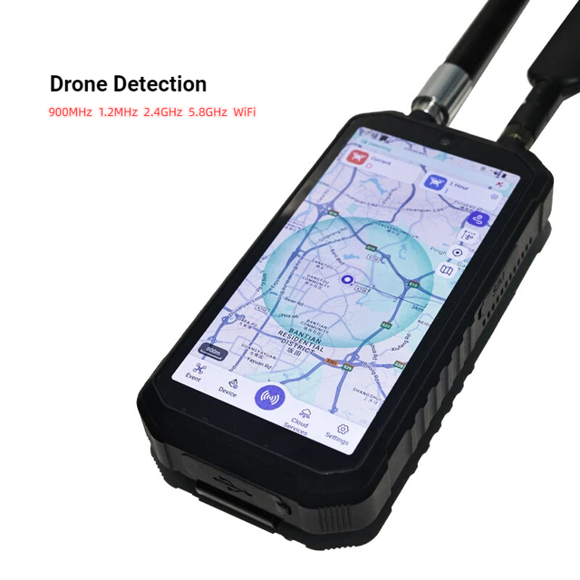 Handheld Portable Drone Signal Detector 900MHz 1.2GHz 2.4GHz 5.8GHz FPV UAV Location RID Analysis Drone Defence Anti Fpv YYT