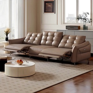 Sillón Reclinable de Cuero Genuino al por Mayor, Sofá Esquinero Reclinable de 3 Plazas 6363 #   Conjunto de Muebles Reclinables Modernos Eléctricos - Product Image 5