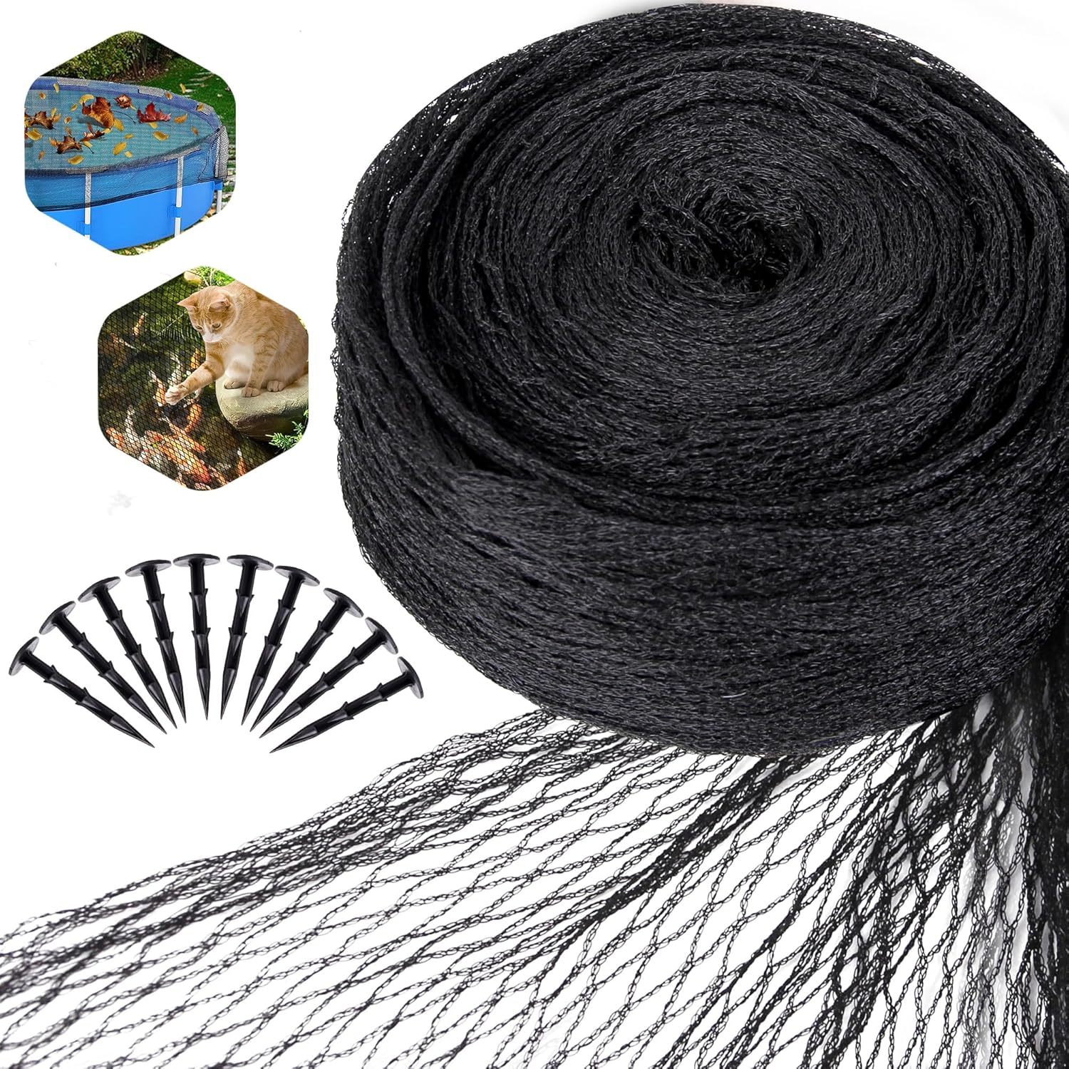 Lot De 20 Filets Hexagonaux Flottants Pour Étang Koi – Protection Anti-Hérons Et Débris, Installation Ultra Facile