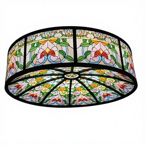 Dôme intérieur en verre trempé Tiffany de style européen, personnalisé en usine, pour la décoration de maisons, hôtels, bâtiments et restaurants - Product Image 6