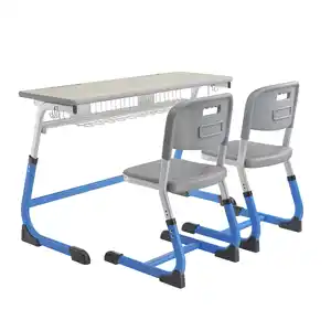 Height Adjustable Table Top Student Desk And Chair With Writing Tablet Supplier Factory