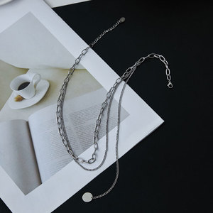 Collar Doble de Acero Inoxidable a Prueba de Agua con Logotipo Personalizado, Antideslustre, a la Moda, para Mujer - Product Image 5