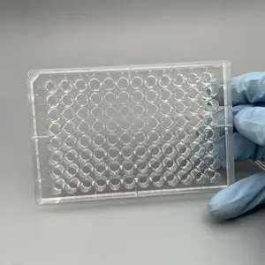Hot Sale Clean Clear Transparent Square Flat Bottom With Lid 96 Well Treatment Tissue Cell Culture Platecell
