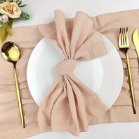Épaissir rétro serviettes rustique Table décoration coton gaze Hanky torchon salle à manger Place tapis mariage fête approvisionnement