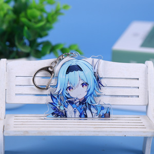 Amuletos de plástico personalizados transparentes, llavero de acrílico con holograma epoxi con purpurina transparente, llavero de acrílico bonito al por mayor - Product Image 4