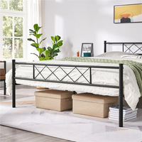 Lit double moderne Hengli en métal réglable, tailles Twin/Full/King/Queen, durable, garantie 1 an, portable, pour hôtel, chambre, appartement, école