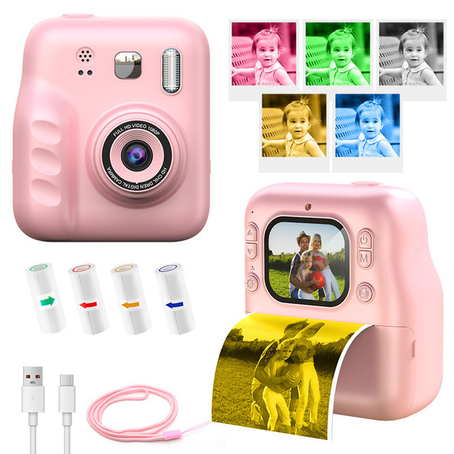 Full HD 1080P Kids Instant Color Printing Camera Digital Video Camera Christmas Birthday Gifts for Girls and Boy Photography