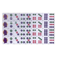 Jeu de Mahjong Américain de Luxe en Cristal Rouge Transparent à 4 Couches, Personnages de Dessins Animés McDonald, 166 Tuiles NMJL, Joueurs de Casino