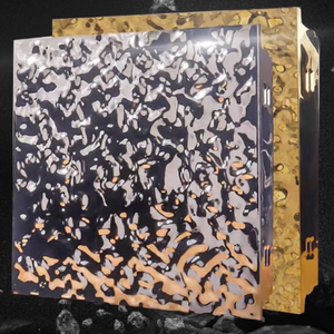 Personnalisé 201/304 <span class=keywords><strong>Prix</strong></span> Panneaux muraux Plaque de tôle Ondulation de l'eau Martelée Couleur Décorative En Acier Inoxydable À Vendre Acier Inoxydable - Product Image 1